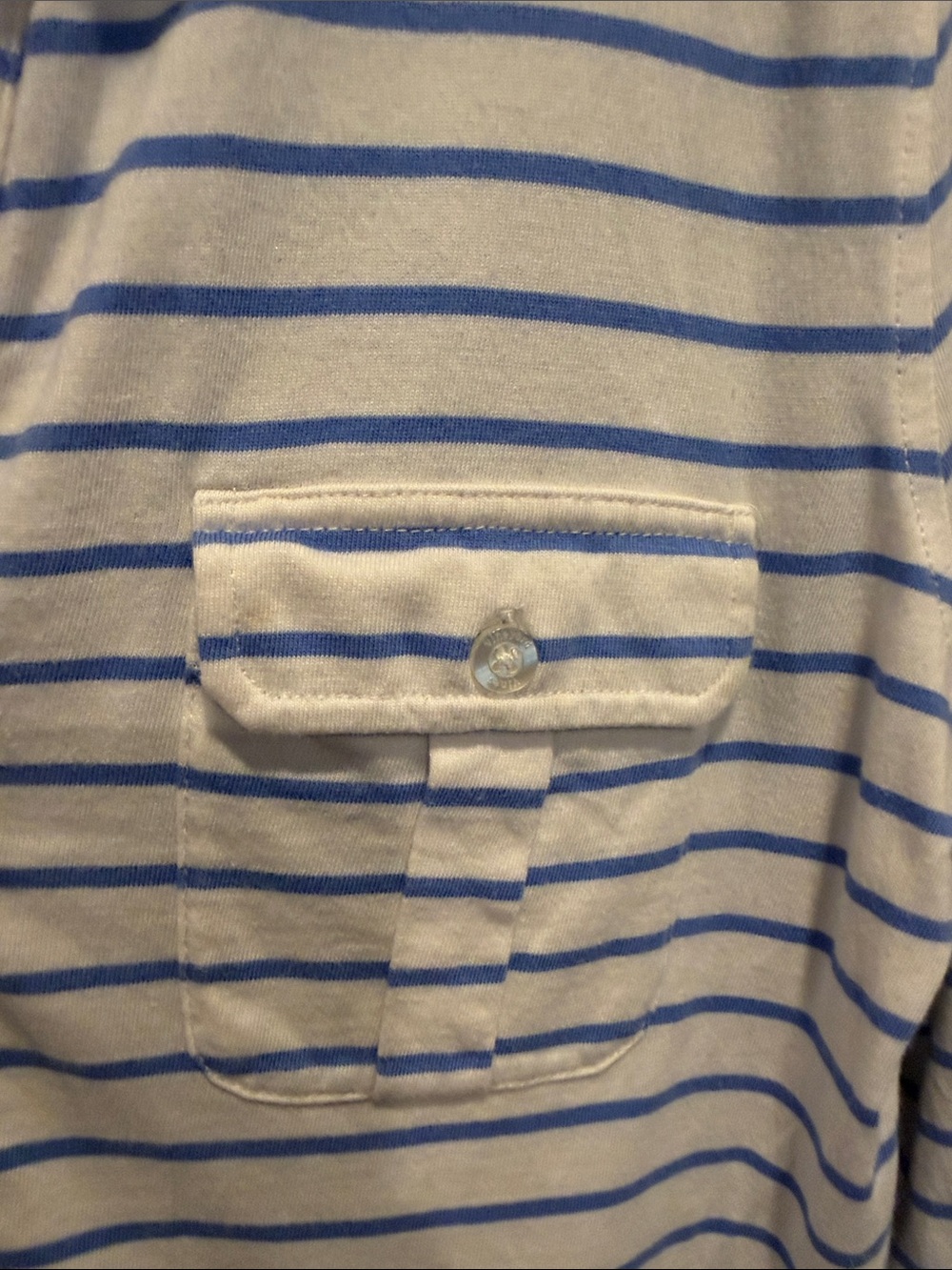 Vineyard Vines White and Light Blue Striped Long Sleeve Polo - Picture 3 of 8